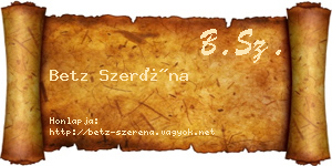 Betz Szeréna névjegykártya